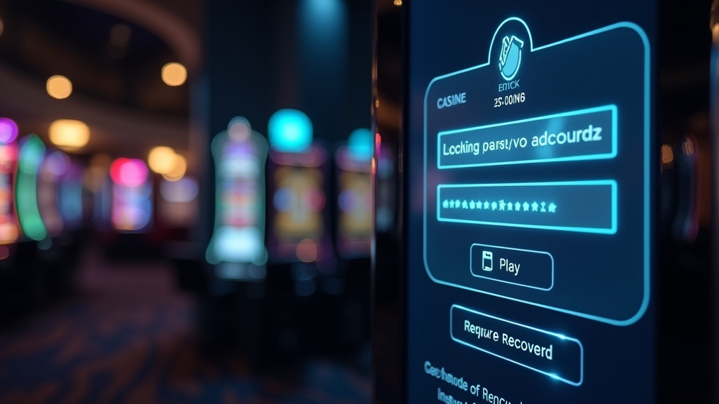 Gestion sécurisée d’un compte Slots Palace avec icônes de mot de passe et de récupération